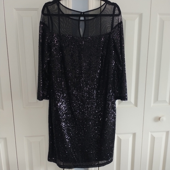 R & M Richards Dresses & Skirts - R&M Richards Black Sequins Mesh Dress Special Occasions 14
